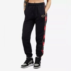 Nike Air Jordan Brooklyn Fleece Pants Black Plaid DX7463-010 Women's Size XS